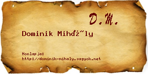 Dominik Mihály névjegykártya